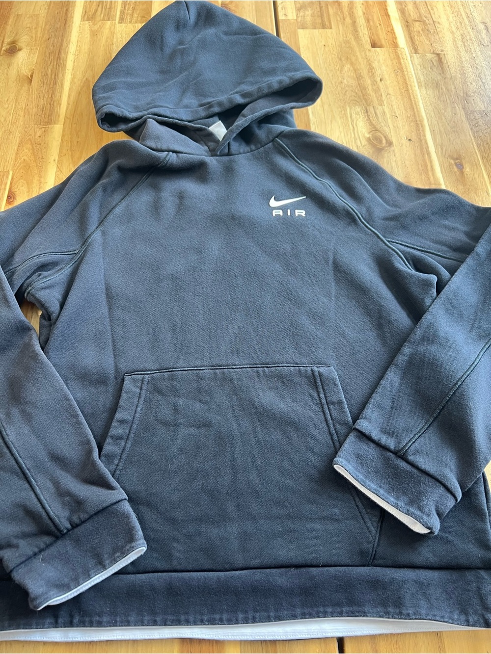 Nike Air Boys Youth XL Black Fleece Pullover Hoodie Big Back Logo Sweatshirt